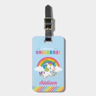 Unicorn Rainbow Niedlich Girl Luggage Gepäckanhänger