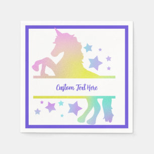 Unicorn Rainbow Pastel Personalisiert Serviette
