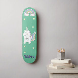 Unicorn Rainbow Personalisiert Skateboard