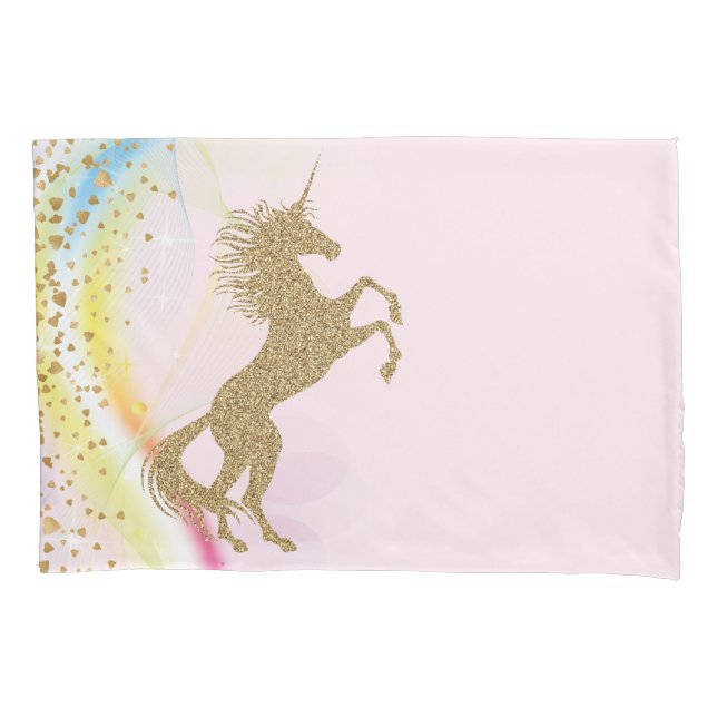 Unicorn Rainbow Pillowcases Kissenbezug (Vorderseite)