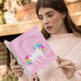 Unicorn Rainbow Pink Niedlich kundenspezifisch Notizblock