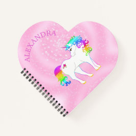 Unicorn Rainbow Pink Niedlich kundenspezifisch Notizbuch
