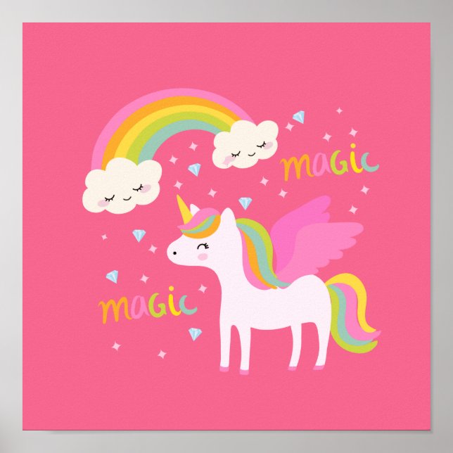 Unicorn Rainbow Poster (Vorne)