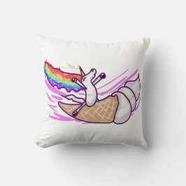Unicorn Rainbow Riding Ice Cream Cone Kissen