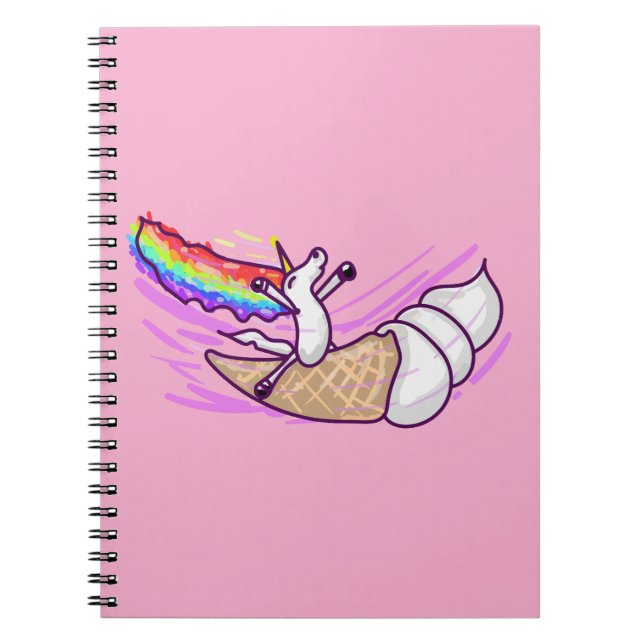 Unicorn Rainbow Riding Ice Cream Cone Notizblock (Vorderseite)