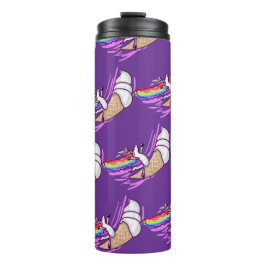 Unicorn Rainbow Riding Ice Cream Cone Thermosbecher
