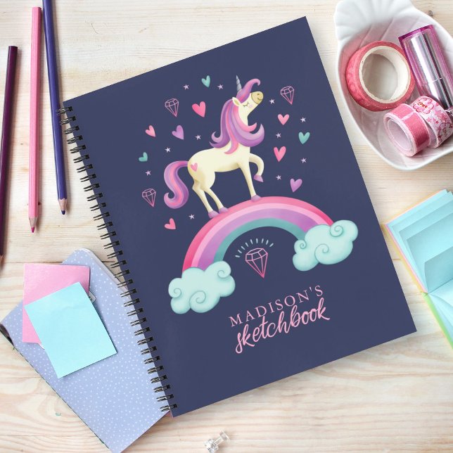 Unicorn Rainbow Sketchbook Notizbuch (Von Creator hochgeladen)