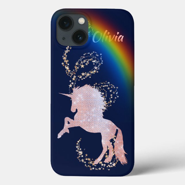 Unicorn Rainbow Stars Sparkle Case-Mate iPhone Hülle (Rückseite)