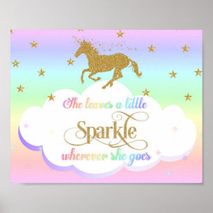 Unicorn Rainbow Verlasse sie ein wenig Sparkle Poster