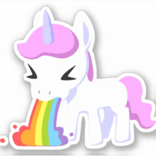 UNICORN RAINBOW VOMIT STICKER