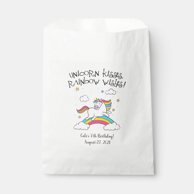 Unicorn Rainbow White Gevor Bag Geschenktütchen (Vorderseite)