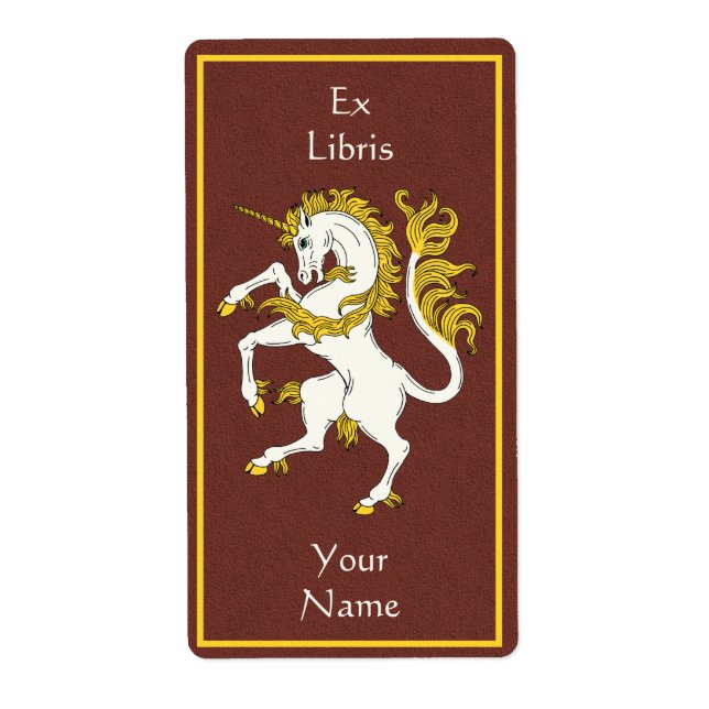 Unicorn Rampant Buchzeichen (Vorne)