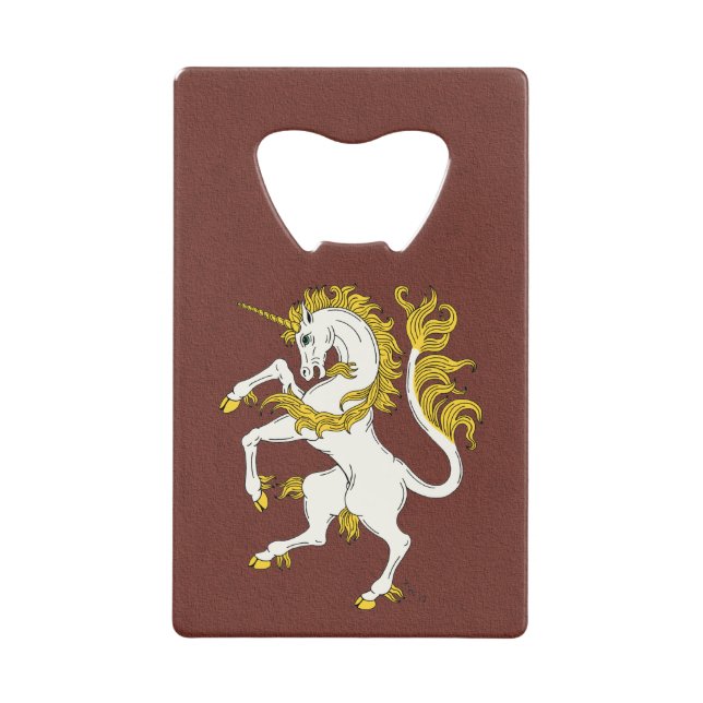 Unicorn Rampant Geldbeutel Flaschenöffner (Vorderseite)