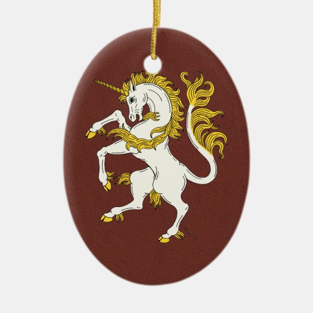 Unicorn Rampant Keramikornament (Vorne)