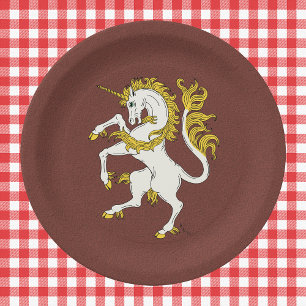 Unicorn Rampant Pappteller