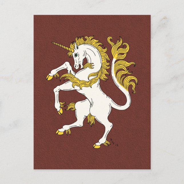 Unicorn Rampant Postkarte (Vorderseite)
