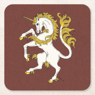 Unicorn Rampant Rechteckiger Pappuntersetzer