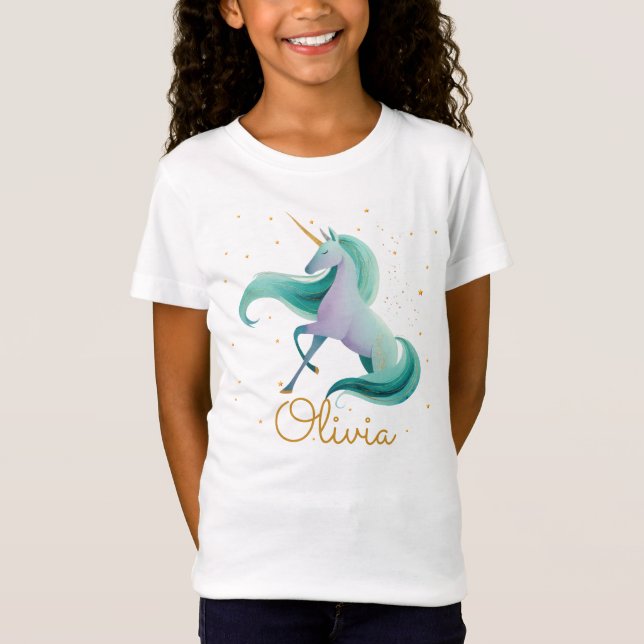 Unicorn Reader Girls’ T - Shirt - Personalisierter (Vorderseite)