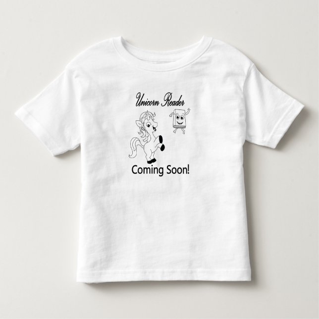 Unicorn Reader kommt bald Kids Black Logo T-Shirt (Vorderseite)