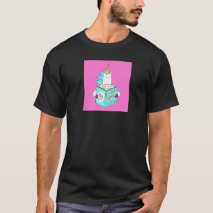 Unicorn Reading Magic Tricks Buch Niedlicher Spaß T-Shirt