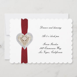 Unicorn Red Lace Wedding Reception Card Einladung