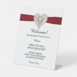 Unicorn Red Lace Wedding Safety Sockelschild