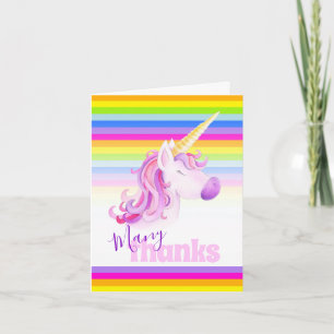 Unicorn Regenbogen danke Karte