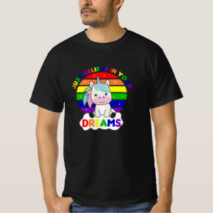 Unicorn Regenbogen Farbenfrohe Sonnenuntergang Clo T-Shirt