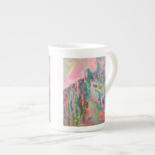 Unicorn-Regenbogen-Führer-Knochen-China-Tasse Prozellantasse