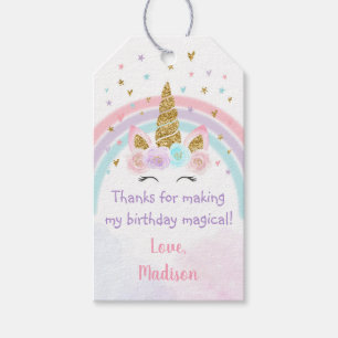 Unicorn Regenbogen Pink Gold Geburtstag Magisch Geschenkanhänger