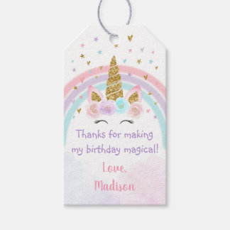 Unicorn Regenbogen Pink Gold Geburtstag Magisch Geschenkanhänger