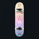 Unicorn Regenbogen Skateboard<br><div class="desc">Unicorn auf Skateboard mit personalisierten Bildunterschriften Unicorn Personalisiert Skateboard KLICKEN Sie auf PERSONALISIEREN TEMPLATE OPTION UND geben Sie den Namen. Cooles Skateboard in lebhaften Farben und für den Hintergrund und ein funky Einhorn auf einem Skateboard. Dieses Skateboard ist eine tolle Geschenkidee für einen Einhornliebhaber.</div>
