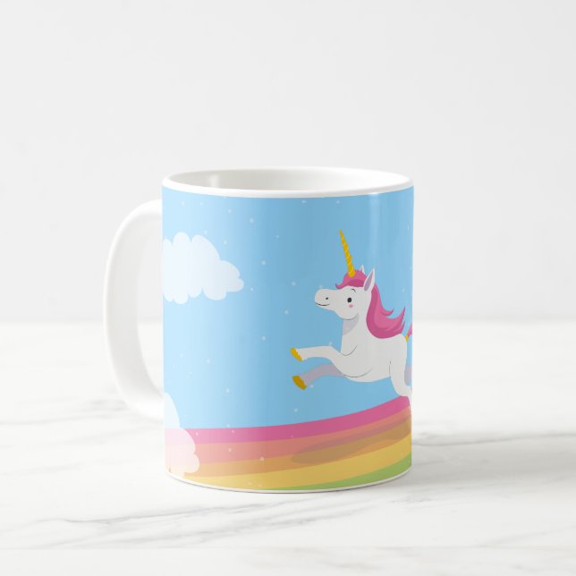 Unicorn-Regenbogen-Tasse Tasse (Vorderseite Links)