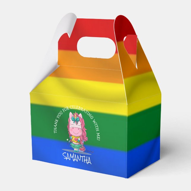 Unicorn Regenbogen Vielen Dank für Ihr Interesse B Geschenkschachtel (Vorderseite)