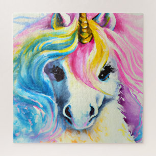 Unicorn Regenbogen Wasserfarbe Puzzle