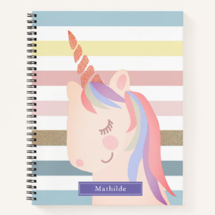 Unicorn Regenbogenstreifen Magisch Notizbuch