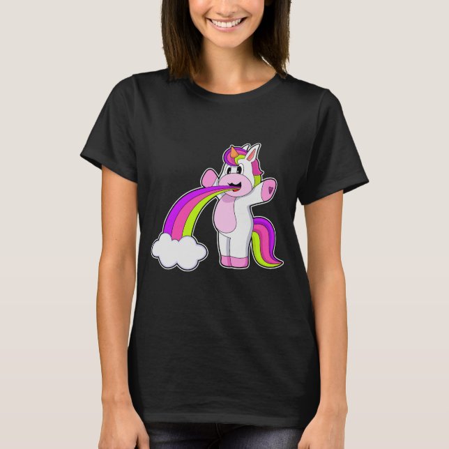 Unicorn-Regenbogenwolken T-Shirt (Vorderseite)