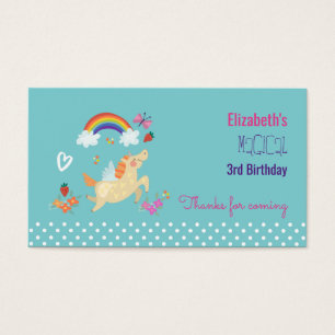 Unicorn Regenbogenwolken und Blume Geburtstag Dank
