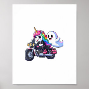 Unicorn Reiten mit Motorrad Jungs Frauen Kinder Er Poster