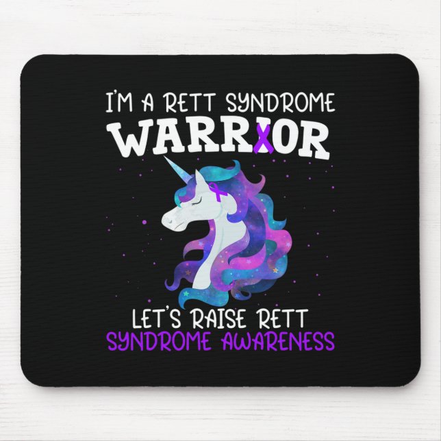 Unicorn-Rett-Syndrom Warrior Gift Rett Syndrom A Mousepad (Vorne)