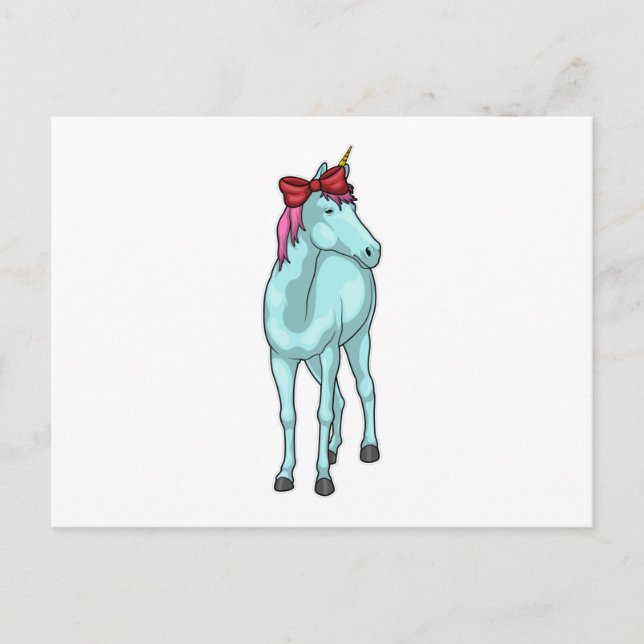 Unicorn Ribbon Postkarte (Vorderseite)