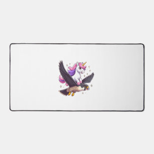 Unicorn Riding Peregrine Falknerei Girls Men Wome Schreibtischunterlage