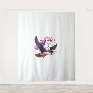 Unicorn Riding Peregrine Falknerei Girls Men Wome Wandteppich