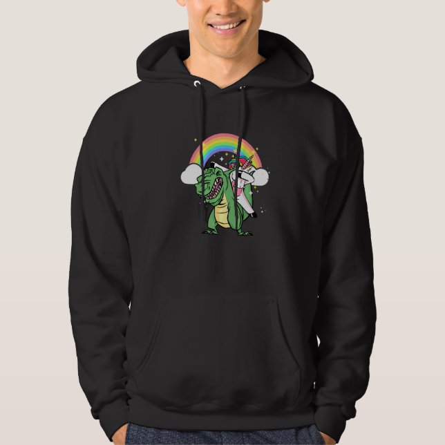 Unicorn Riding Rex Dinosaur Boys Girls Men Women R Hoodie (Vorderseite)