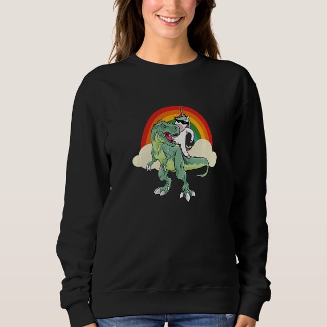 Unicorn Riding Rex Dinosaur Boys Girls Men Women R Sweatshirt (Vorderseite)