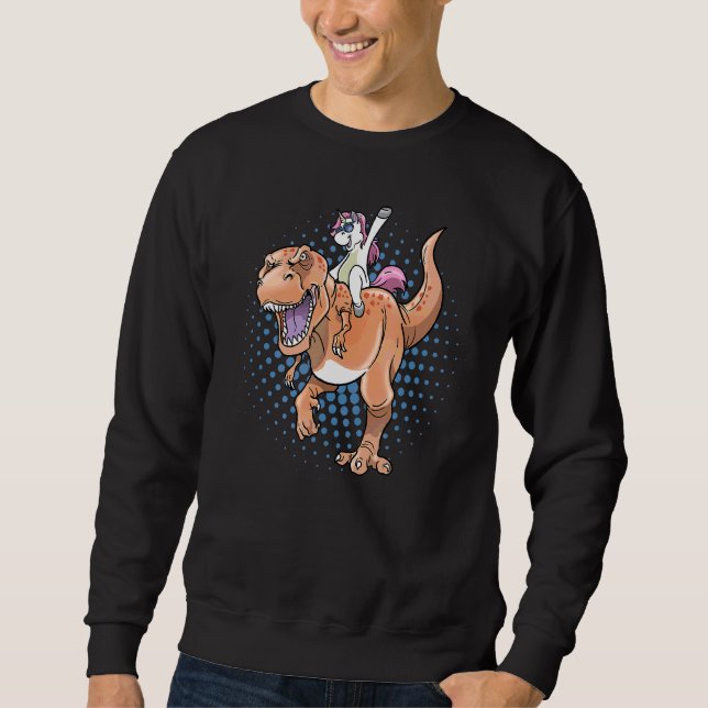 Unicorn Riding Rex Dinosaur Sweatshirt (Vorderseite)