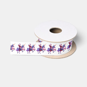 Unicorn Riding Santa Satinband