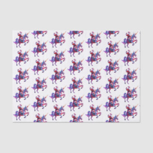 Unicorn Riding Santa Seidenpapier