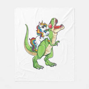 Unicorn Riding T rex Dinosaur Boys Girls Men Women Fleecedecke