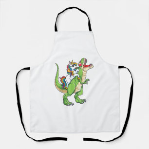 Unicorn Riding T rex Dinosaur Boys Girls Men Women Schürze